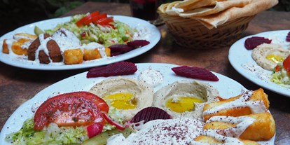 vegetarisch vegan essen gehen - Tageszeiten: Abend - Fürth (Fürth) - Unser vegetarischer Haloumi-Teller  - Orient Restaurant Der Express