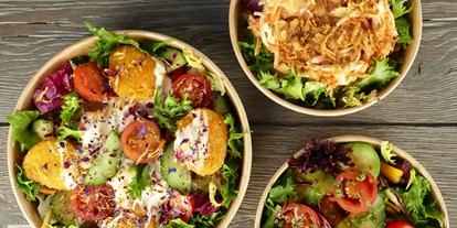 vegetarisch vegan essen gehen - Anlass: Familien mit Kindern - Brandenburg Süd - Nugget Salad, Garden Salad und Cole Slaw  - Swing Kitchen 