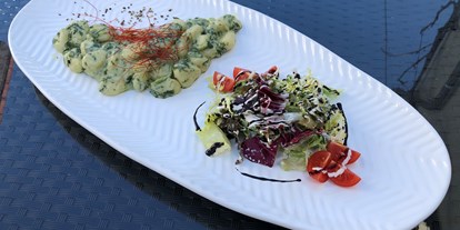 vegetarisch vegan essen gehen - Plant based Gnocchi Gorgonzola  - La Cucina Verde La Piazza 