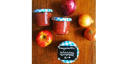 vegetarisch vegan essen gehen - Anlass: Gruppen - Deutschland - hausgemachtes Apfelchutney aus biologisch erzeugten Streuobst-Äpfeln - Rosinante