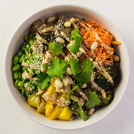 vegetarisches veganes Restaurant: tokyo teriyaki bowl - råbowls