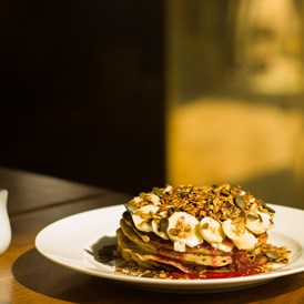 vegetarisches veganes Restaurant: Canadian Style Pancakes  - Café Nullpunkt