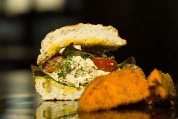 vegetarisches veganes Restaurant: Veganes Egg Salad Sandwich - Café Nullpunkt